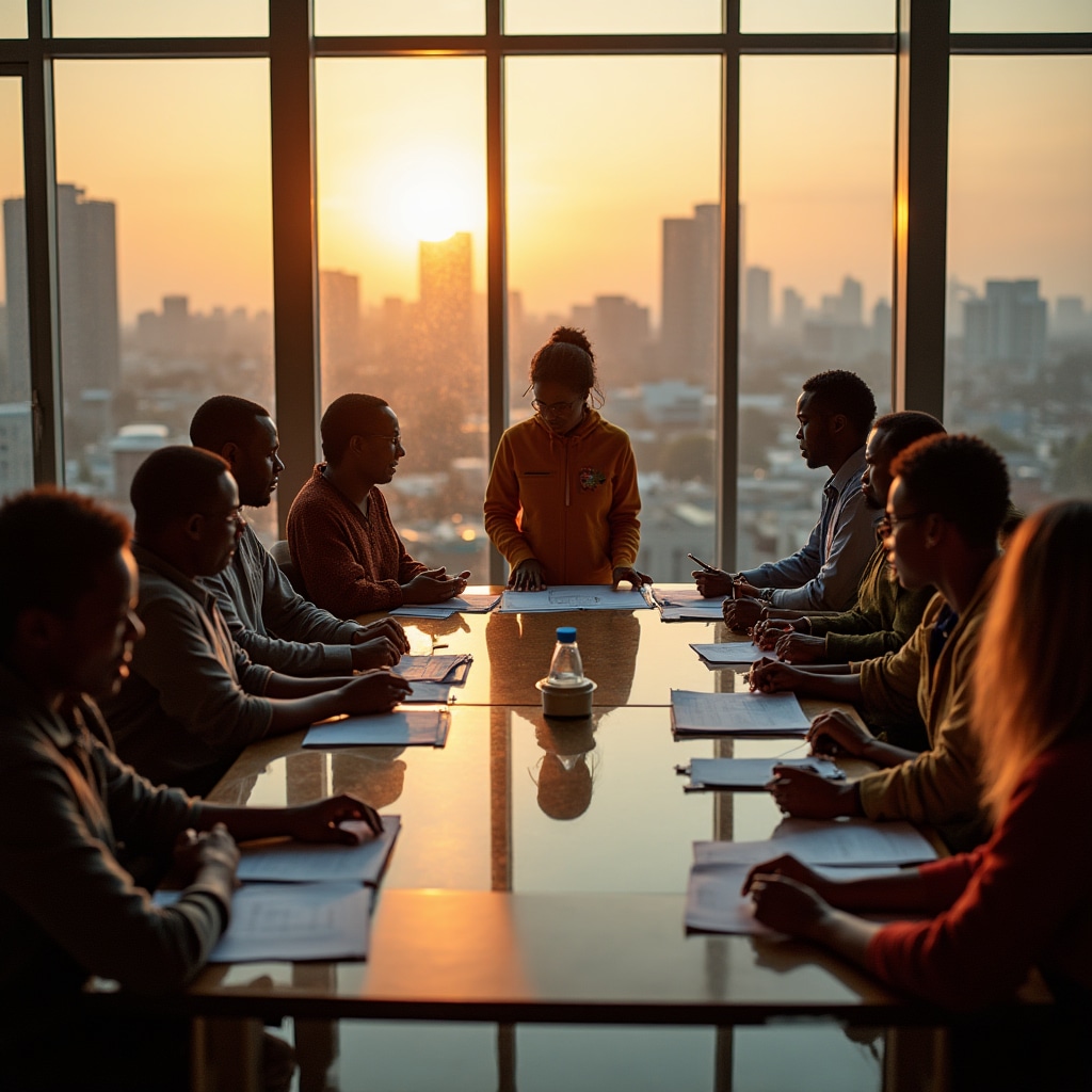 Workshop participants learning election procedures